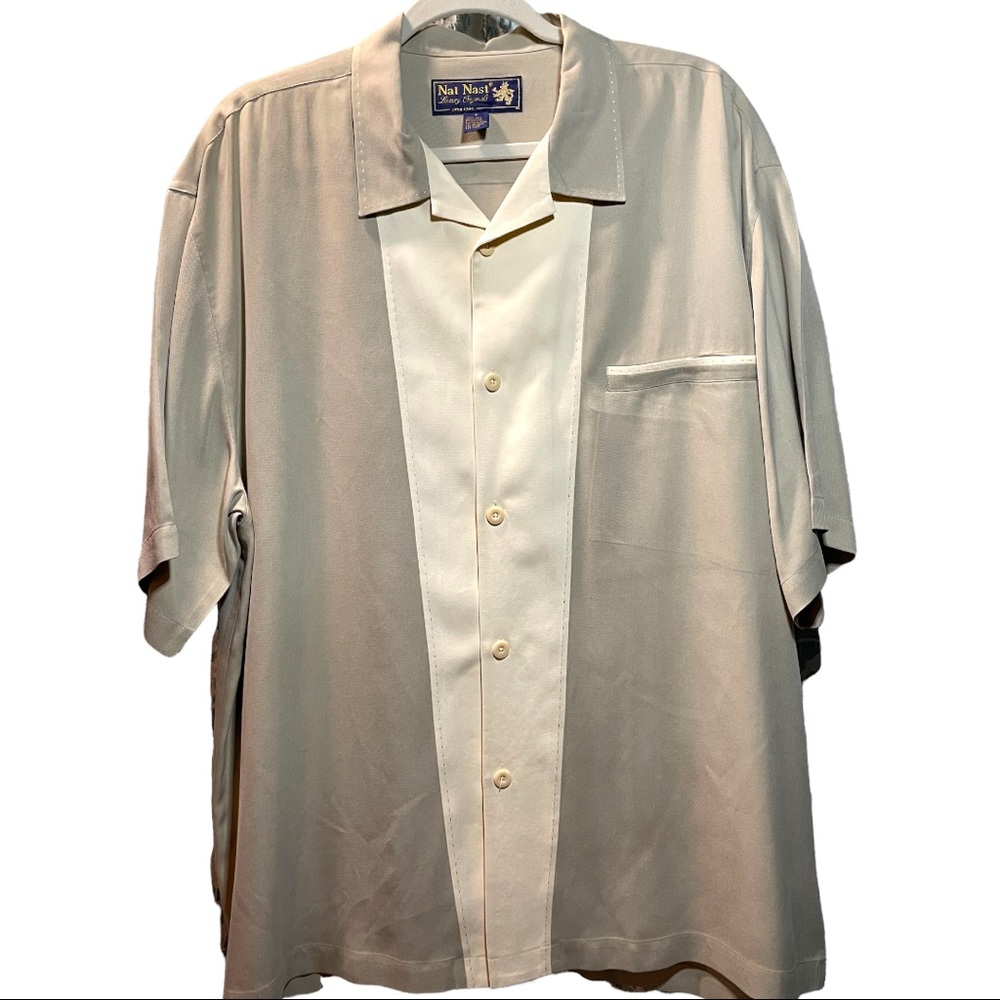 NAT NAST |  L | Retro Bowling Shirt 100% Silk